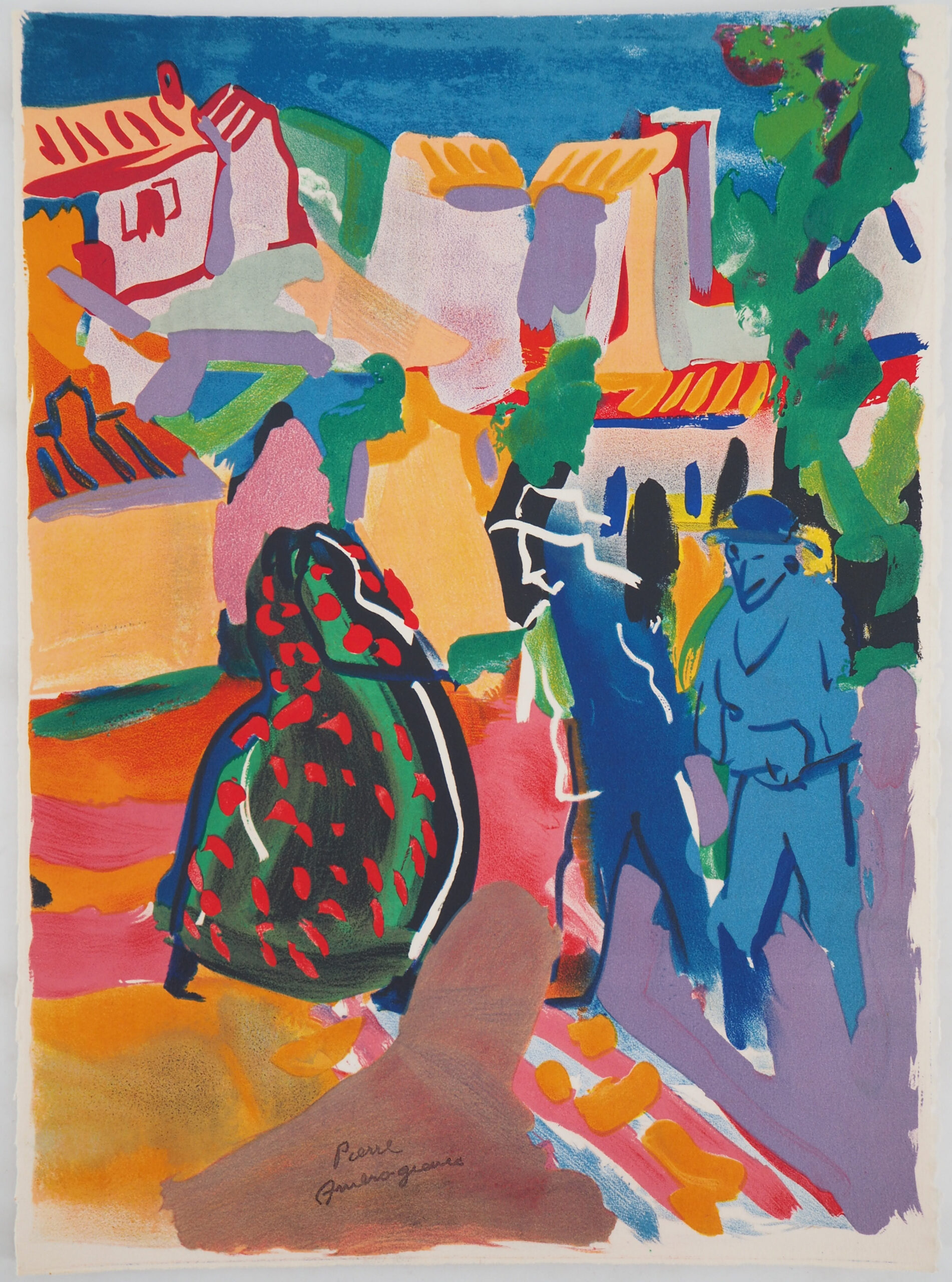 Rencontre au hameau, détail des figures